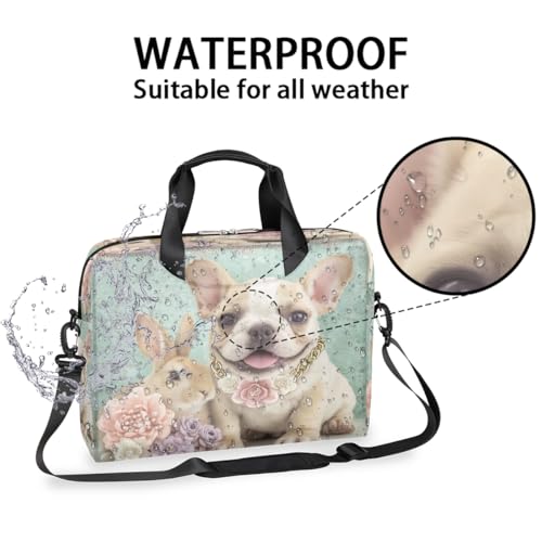Bolso para portátil 15.6-16 pulgadas con diseño de perro y conejo miniatura 3