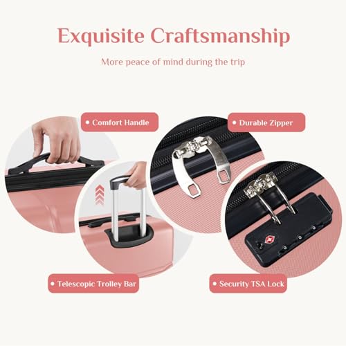 Expandable Hard Sided Travel Luggage with 360° Smooth Swivel Casters, TSA-Approved Lock, Retractable Handle, Soft TPU Grip4