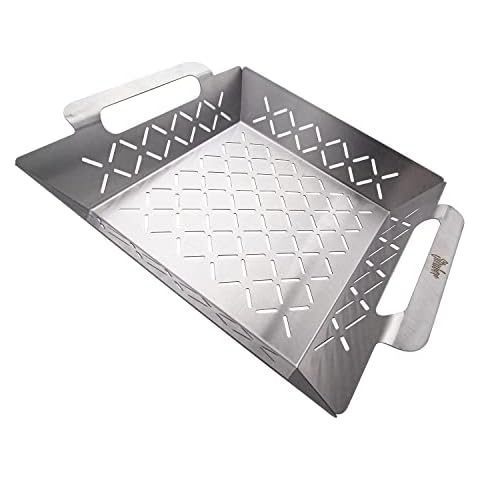 Steuber Premium Line stainless steel grill basket, small, 27.5 x 22 x 5.5 cm, grill bowl, replacement for aluminium bowls Cover
