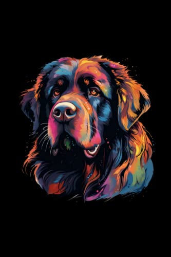 Colorful Newfoundland dog: 6"x9", Notes, Notebook, Journal, Diary,Notizbuch, 120 Pages lined, Paperback Cover