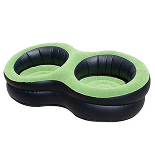 #N/A Single Double Inflável Cadeira Sofá Assento Ao Ar Livre Acampamento Jogo Espreguiçadeira - Verd