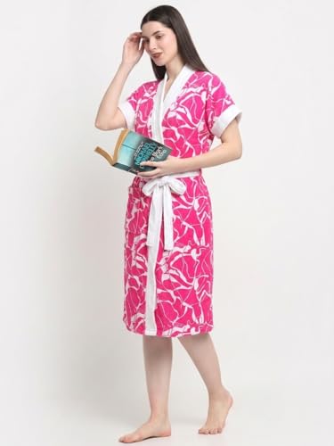 Image of CREEVA Everyday Bathrobe for Women Micro Terry Robe | Soft and Easy to Absorb & Dry| Unisex Bathrobe