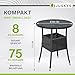 Juskys Polyrattan Gartentisch Yoro wetterfest - Balkontisch Ø 60 cm rund - Rattan Beistelltisch mit Glasplatte - Kleiner Tisch für Balkon - Schwarz