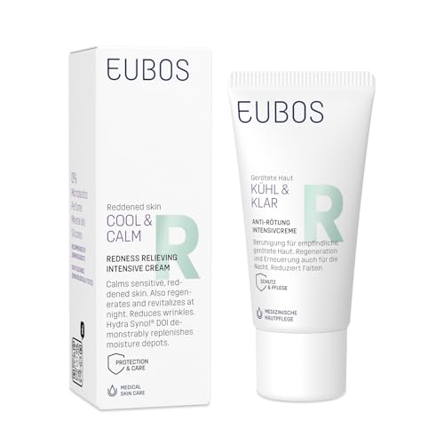 CREMA INTENSIVA ANTIRROJECES DE EUBOS CALMA Y FRESCOR: para la rosácea y la cuperosis | Para pieles secas | Reduce las rojeces visiblemente | Vegana | 30ml