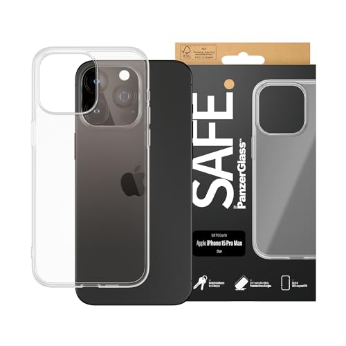 PanzerGlass Safe. TPU Case iPhone 15 Pro Max Coque de Protection pour téléphones Portables Housse Transparent