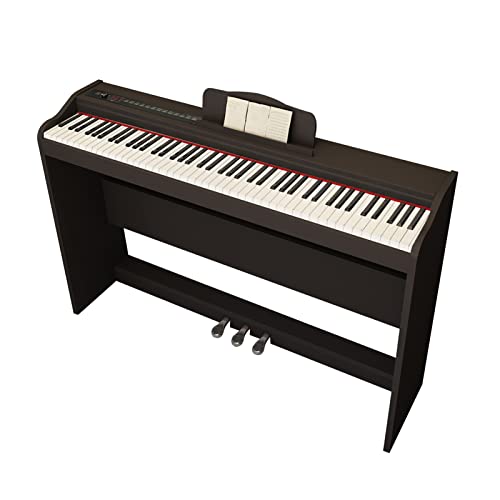 Piano numérique à la maison 88 touches clavier à action de marteau lourd Piano électrique avec support de meuble, unité à trois pédales (Color : Dark Brown) - Les Beatles, Paul McCartney, John Lennon, RIngo Starr, George Harrison Piano numérique à la maison 88 touches clavier à action de marteau lourd Piano électrique avec support de meuble, unité à trois pédales (Color : Dark Brown)