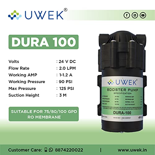 Image of UweK Dura RO Pump - 100 GPD, 100% Copper Winding, 24V DC, 2 Year Warranty