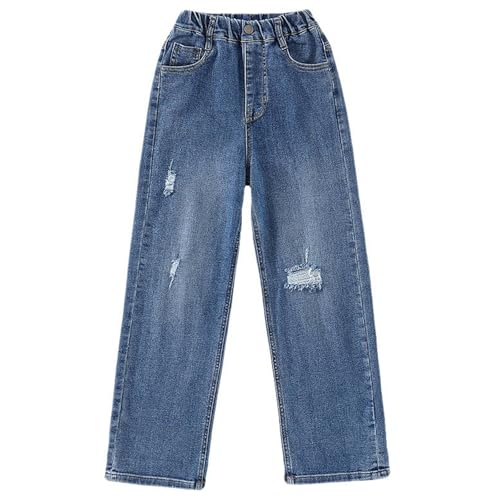 Girls' Wide Leg Baggy Jeans Elastic Wasit Pull On Denim Casual Pants4