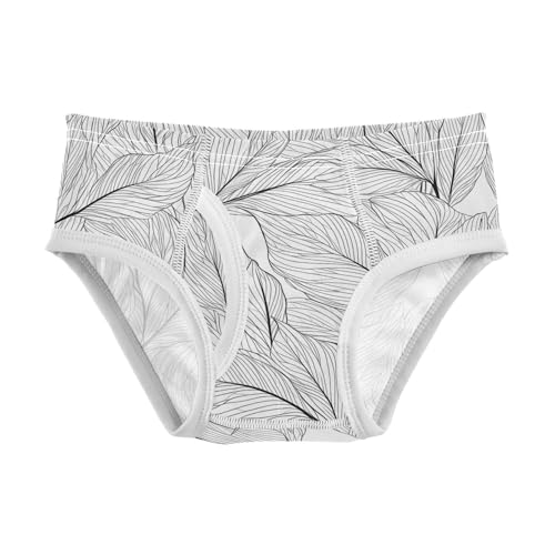 visesunny Boys Cotton Underwear Sketch Leaf Pattern Printed Toddler Soft Training Briefs Size 2T-8Y for Kids