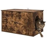 vidaXL Katzenhaus Geräucherte Eiche 85 x 55 x 50 cm Holzwerkstoff, Schicke Katzenunterkunft, modernes Katzenhaus, gemütlicher Rückzugsort für Ihr Lieblingstier