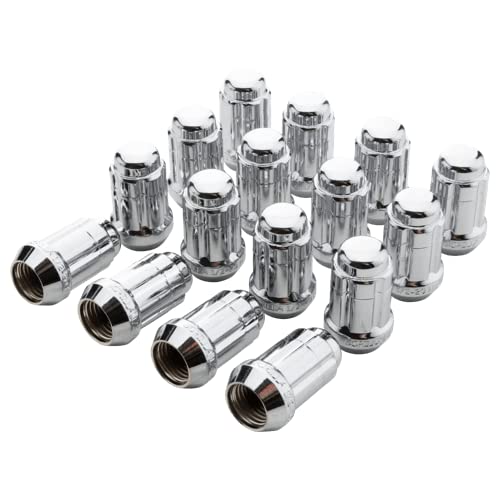 Image of Small Diameter Spline Acorn Lug Nuts - 17mm & 19mm Dual Hex Key - 1 /2 inch-20 Thread Size - Chrome Finish - Set of 16 (K4CS-00012GR)