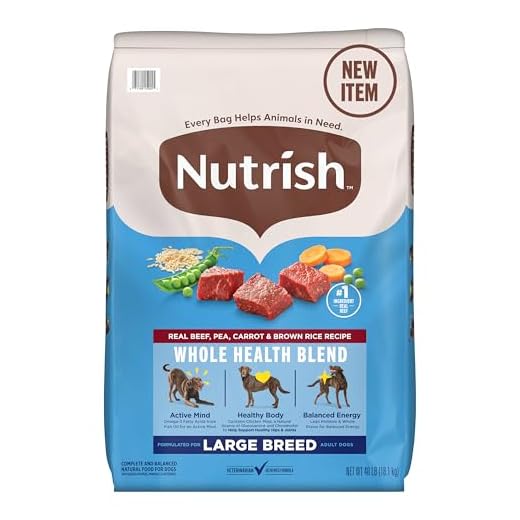 Nutrish Large Breed Real Beef, Pea, Carrot & Brown Rice Recipe Whole Health Blend Dry Dog Food, 40 lb. Bag (Rachael Ray)