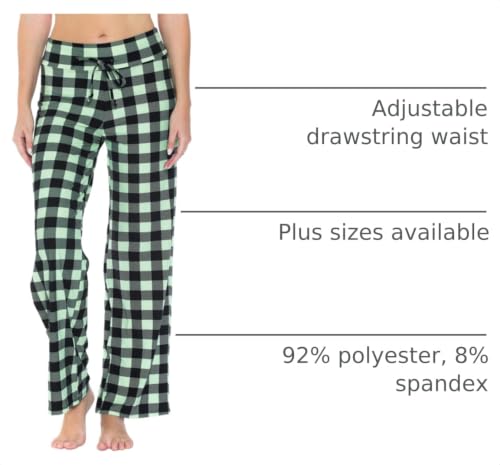 Image of Leggings Depot Women's Wide Leg Drawstring Pajama Pants for Lounge, Sleep | Soft, Breathable Poly-Span, Drawstring Waist, Comfy, Casual, Yoga, Everyday