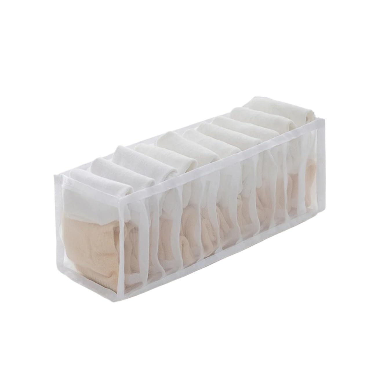 BAYNOPURIN Sock Storage Box Closet Organizer For Underwear Socks Home Cabinet Divider Storage Box Drawer Organizers Bra(White 11 grids)