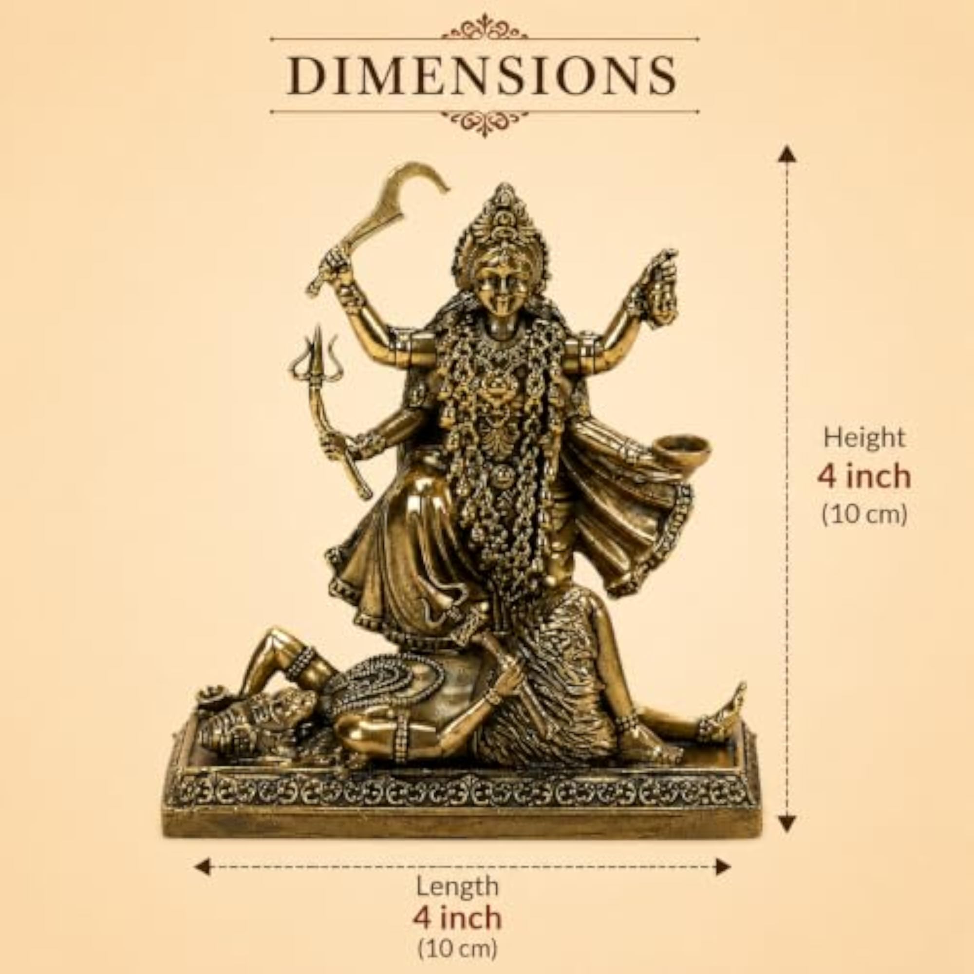 Brass Kali MATA Murti with Shiva Idol
