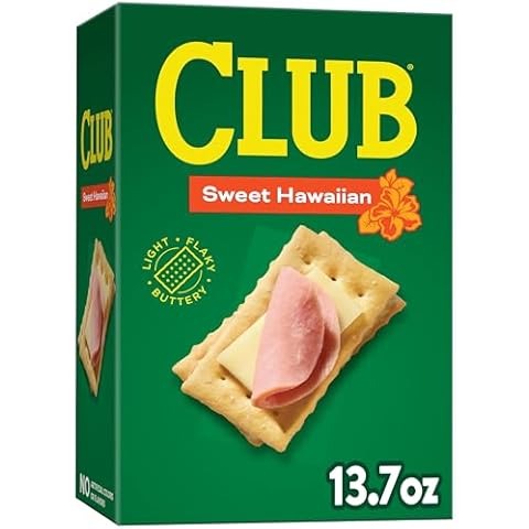 Club Crackers, Lunch Snacks, Snack Crackers, Sweet Hawaiian, 13.7oz Box (1 Box) Cover