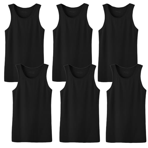 Glory Max Men's 100% Cotton Tank Top Ribbed Plain Basic Slim Fit Muscle A-Shirt Undershirts