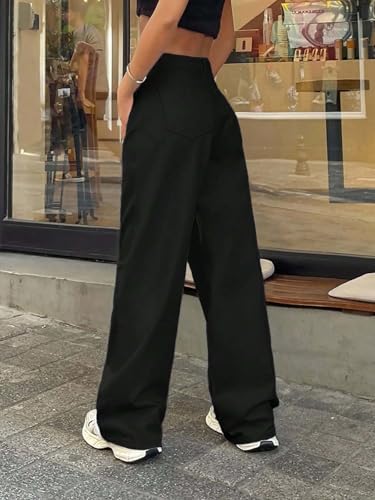 Image of KOTTY Women's High Waist Straight Fit Denim Jeans | Stretchable| Wide Leg & Regular Fit Stylish Wear
