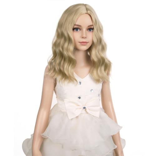 Image of PATTNIUM Blonde Wig Kids Child Short Wavy Wig Ash Blonde Wigs Mixed Blonde Wigs for Gilrs Cosplay Party Heat Resistant Blonde Synthetic Hair(Ash Blonde)