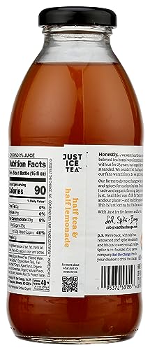 Eat The Change Just Ice Tea Organic Half Tea & Half Lemonade, Kosher, 16 Fluid Ounces (Pack Of 12)