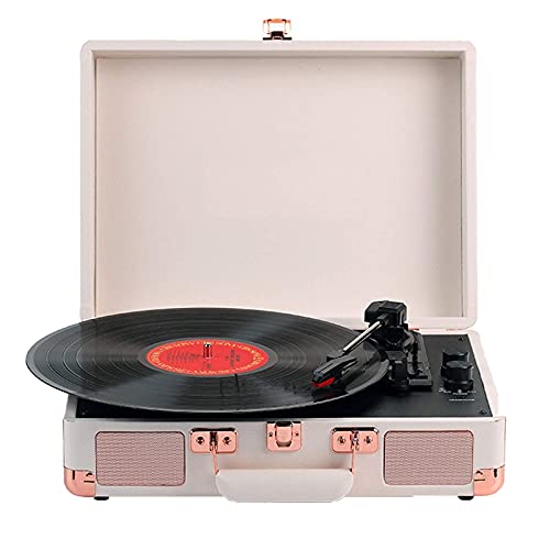 ROLTIN Giradischi Portatile con Altoparlanti Bluetooth integrati, Giradischi con Valigia a 3 velocità Suppo