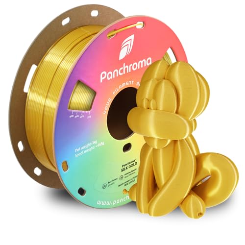 Image of Polymaker Panchroma Silk PLA Filament 1.75mm 1kg, Shiny Gold, New and Improved Formula, Better Strength, Printing Speed and Clog-Free. Works in Most FDM and Multicolor 3D Printers.