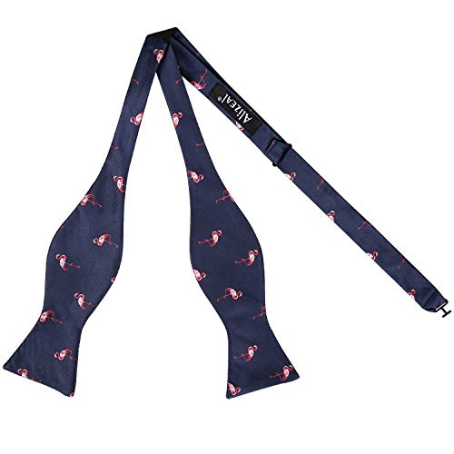Image of Alizeal Mens 2pcs Solid Self-tied Bow Tie Set | Alizeal Mens 2pcs Self-tied Solid /Animal Bow Tie and Pocket Square Set Perfect for Wedding Business Formal Events