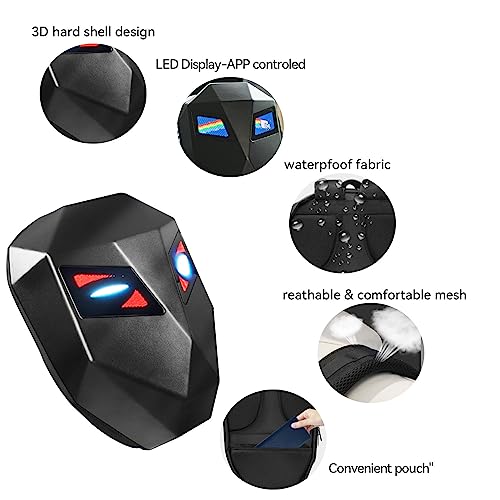 Image of Vagary LED Backpack Laptop Bag Motorcycle Riding Backpack With Hard Shell Travel Bag LED Motorbike Luggage Bags High-Capacity Helmet, Waterproof Backpack Laptop Bag With Programmable Screen