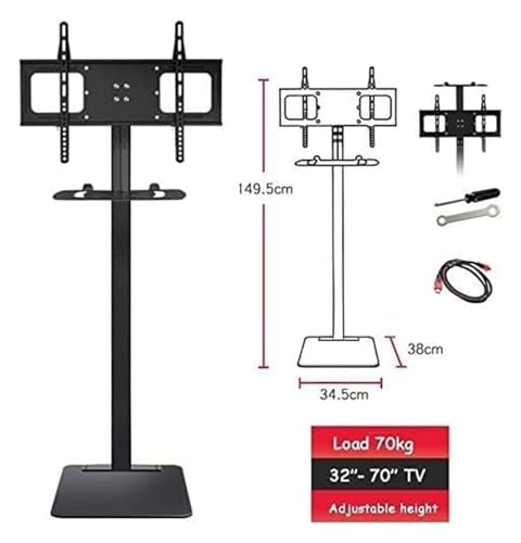 Soporte móvil para TV con ruedas y ajuste de altura miniatura 6