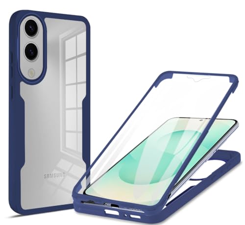 PONRFEKT Funda para Samsung Galaxy A20 / A30 con Protector de Pantalla Integrado,Carcasa Antigolpes 360 Grados,Robusta Doble Cara Case Transparente Funda,Azul