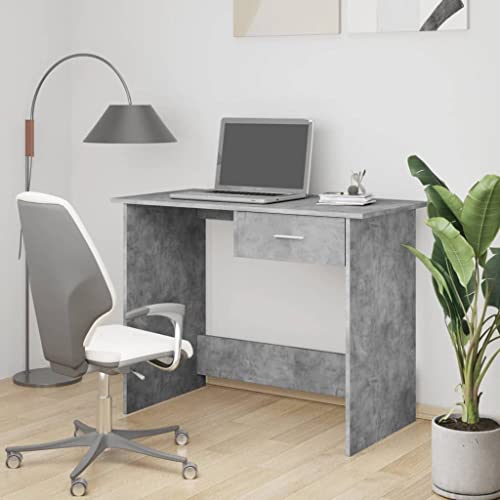 UJCHVHN Item-Desk - Escritorio de oficina (madera de ingeniería, 100 x 50 x 76 cm), color gris