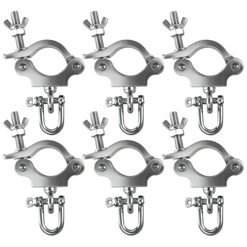 40-53mm Heavy Duty Pro Clamp with Eye Bolt and U-hook Stage Clamps for Led Video Wall Led Screen Display Stage Lights Hooks 6pcs Pack