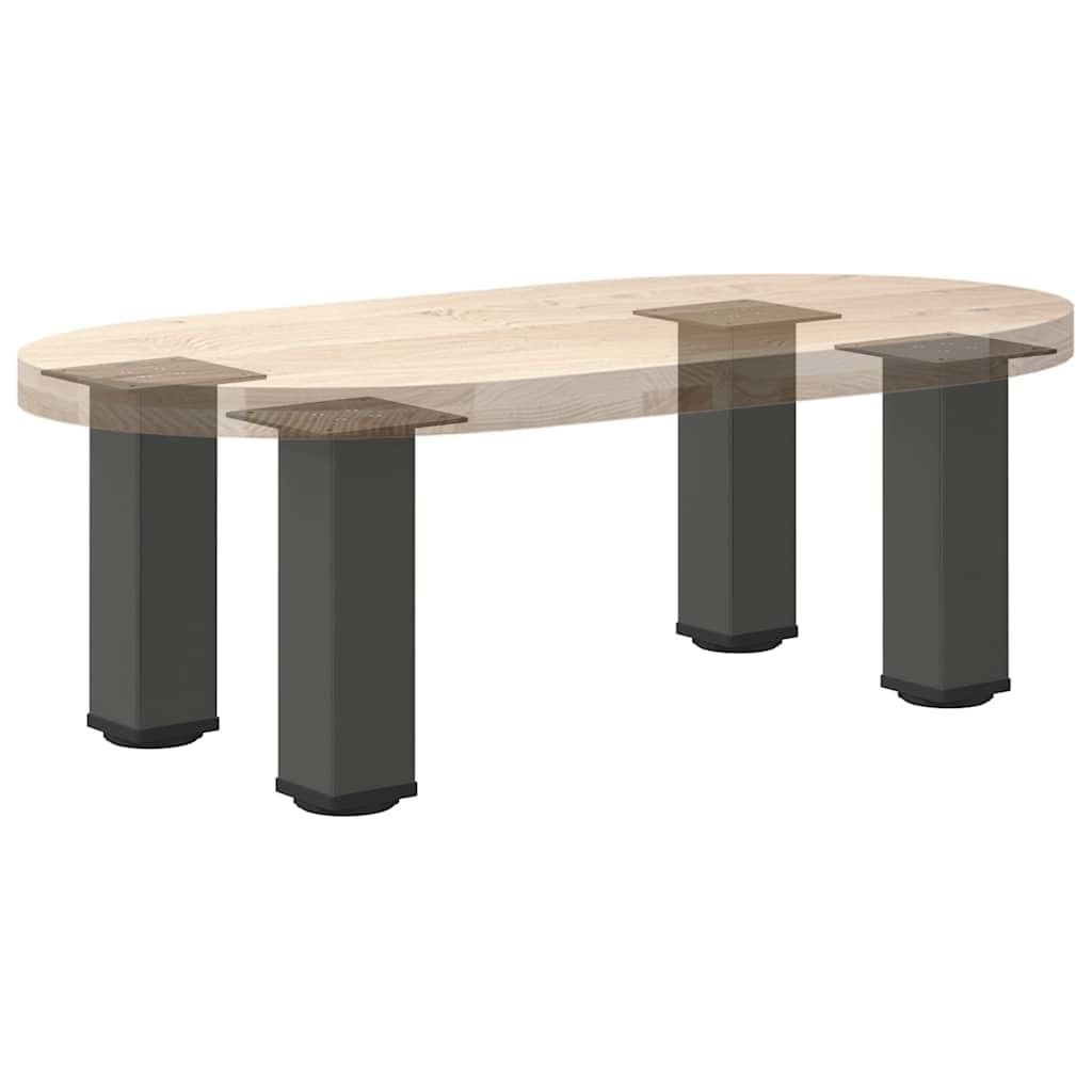Juego de 4 patas de mesa de café, color antracita, 80 x 80 x 1,2 mm, tubo de acero de 30-32 cm, altura regulable, patas para muebles con patas niveladoras, diseño moderno, robustas