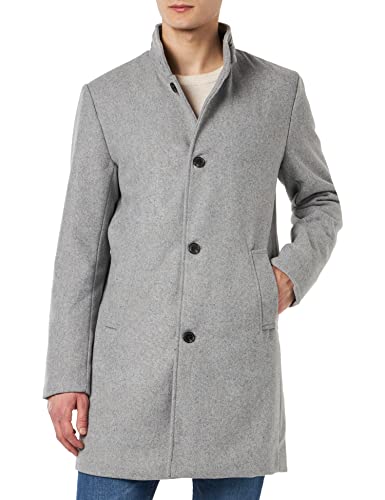 Jack & Jones Men's JPRBLA BANES Wool Coat Mantel, Light Grey Melange, L