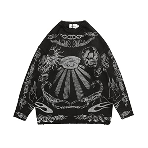 camisolas de pulôver masculinas Homens mulheres crânio graffiti retro vintage camisola de malha unis