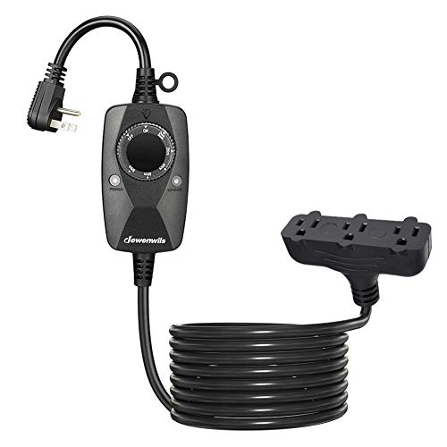 DEWENWILS Light Timer Outdoor Weatherproof with 12 FT Extension Cord, Photocell Timer Switch with 3 Grounded Outlets for Holiday Decorations, Landscape Light, String Lights, UL Listed DEWENWILS Light Timer Outdoor Weatherproof with 12 FT Extension Cord, Photocell Timer Switch with 3 Grounded Outlets for Holiday Decorations, Landscape Light, String Lights, UL Listed