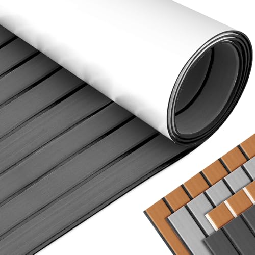 DHWGang Imitación de Teca para Barcos, Antideslizantes, Cómodas, con Reverso Adhesivo, Alfombrilla Autoadhesiva para Barco de Pesca, Caravanas, Jardines, Yates, Suelos de Espuma EVA para Cubiertas