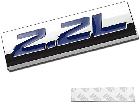 Miniatura 2 de UrMarketOutlet 2.2L AzulCromo - Adhesivo de aleación de aluminio, emblema adhesivo para puerta del maletero, parachoques, guardabarros, calcomanía
