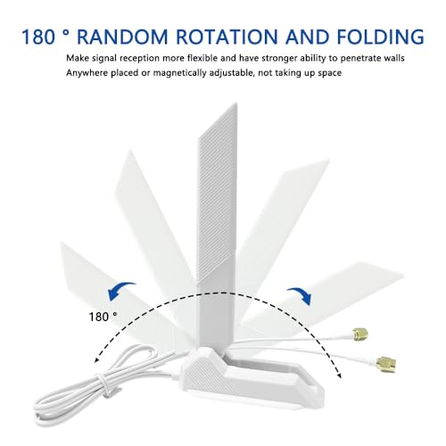 JINTAI High Gain 9dBi Tri-Band WiFi 6E Antena con Base Magnetica para MSI PC Ordenadores de Sobremesa-Cobertura Omni-Direccional 360°Soporta 2.4GHz/5.8GHz/6GHz Bluetooth Tarjetas PCI-E & WiFi 6/6E - imagen 4