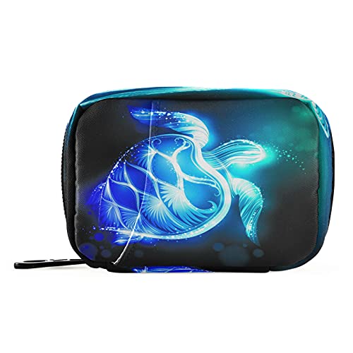 Image of Naanle Galaxy Turtle Pill Box 7 Day Pill Case Travel Pill Organizer Bag with Zipper Portable Weekly Case Compact Size for Vitamin Supplement Holder
