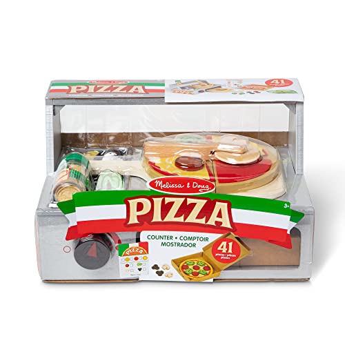Melissa & Doug Top & Bake Wooden Pizza Counter Play Set (41 Pcs) - Pizza Toy Wooden Play Food Set, Pretend Pizza Sets For Kids Ages 3+ #TOP6