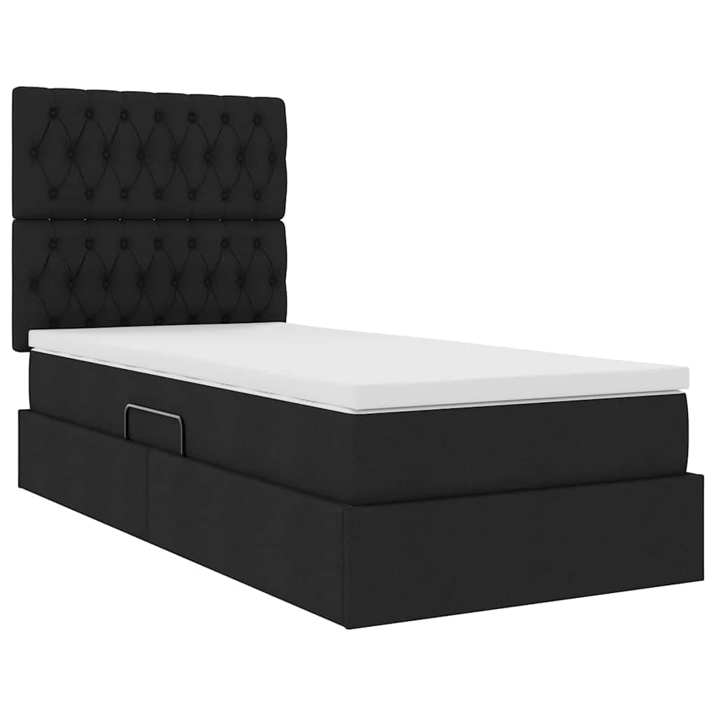 Elegante ecopelle nera con contenitore idraulico 67.11 Nero 90x200 cm