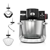 Bosch Series 6 MUMS6ZM00G Stand Mixer with Intelligent Sensing Technology and Integrated Scale, Professional Patisserie Set Included, 1600W. Black/Silver Stainless Steel