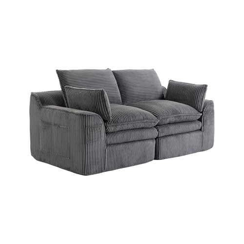 Sofá modular con núcleo de muelles y espuma de 3 capas gris oscuro 7