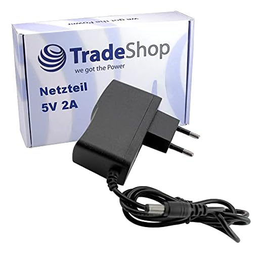 Trade-Shop 5 V/2 A 5,5 x 2,1 mm strömförsörjning laddare universell adapter för olika enheter såsom externa hårddiskar, Blu-Ray DVD-spelare, kameror
