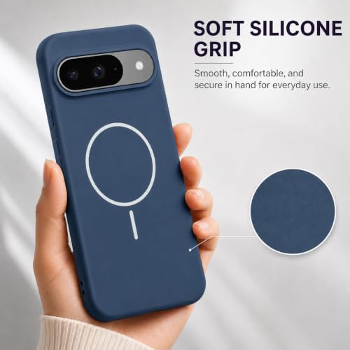Image of FIRST MART Matte Silicone Back Cover for Google Pixel 9 - Blue