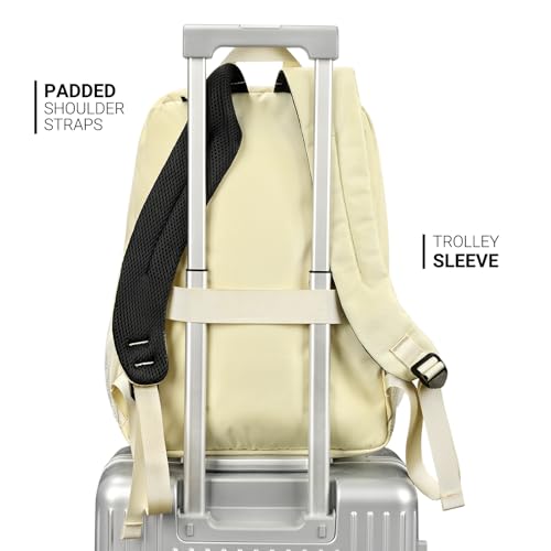Image of ZORFIN 26L Backpack for College, and Travel: Water Resistant Bookbag - Beige