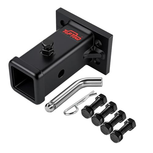 TOPTOW Bolt-on Hitch Receiver Tube 2-inch Square Tube with Anti-Rattle Nut Fits Wall Mounts Receiver Hitch Accessories Bike Racks or Cargo Carriers