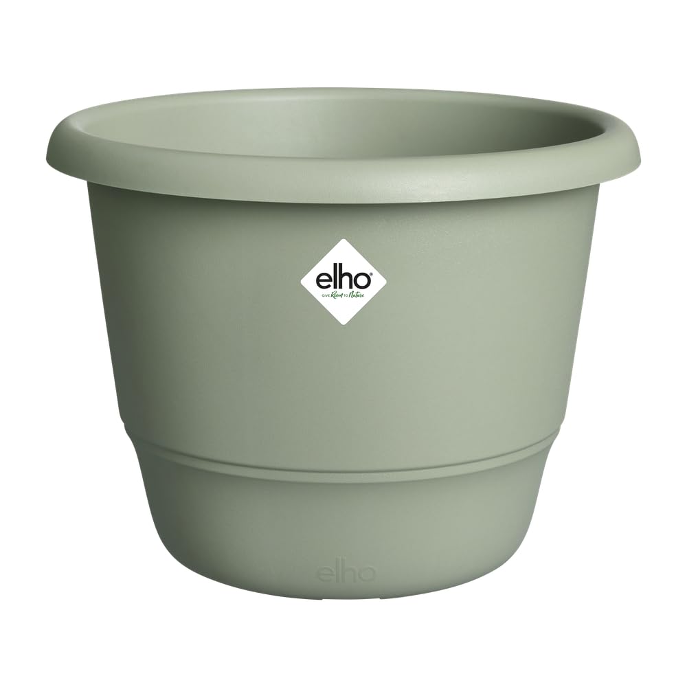 elho Amiga Round 47 - Plant Pot for Indoor & Outdoor - 100% Recycled Plastic - Ø 47.0 x H 35.3 cm - Green/Thyme Green