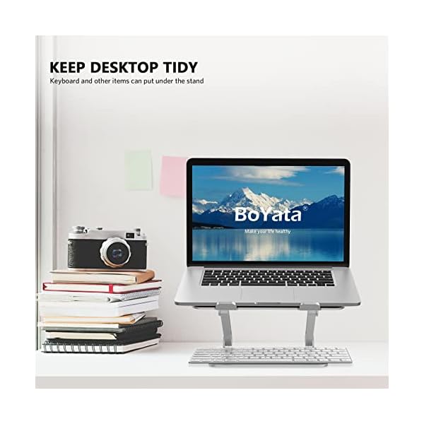 BoYata Laptop-Ständer, verstellbare Multi-Winkel-Laptop-Erhöhung mit Heizentlüftung, kompatibel für Laptop (10-17 Zoll… – Bild 8